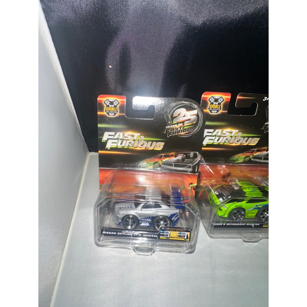 Fast & Furious Small Blocks 25 Years Die-Cast 3 Car Set Skyline Eclipse F-150 - Picture 2 of 5